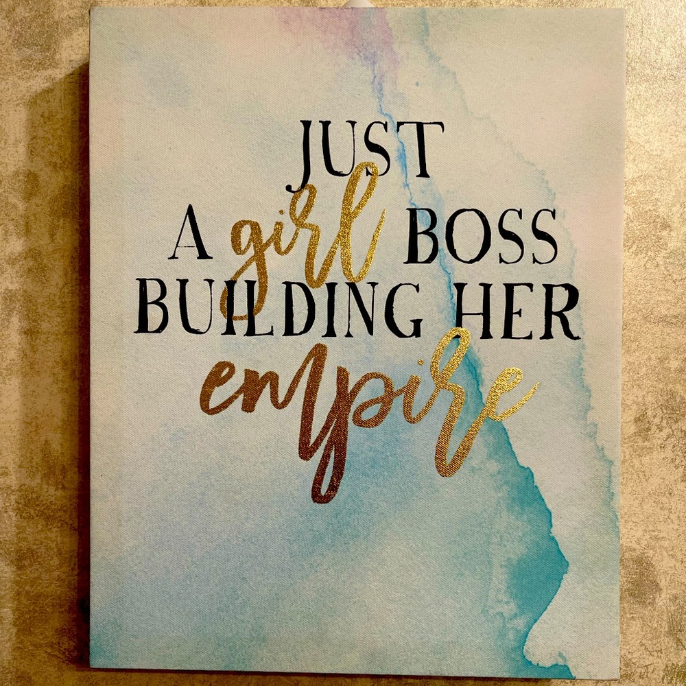 I’m selling a cute blue gold and white poster